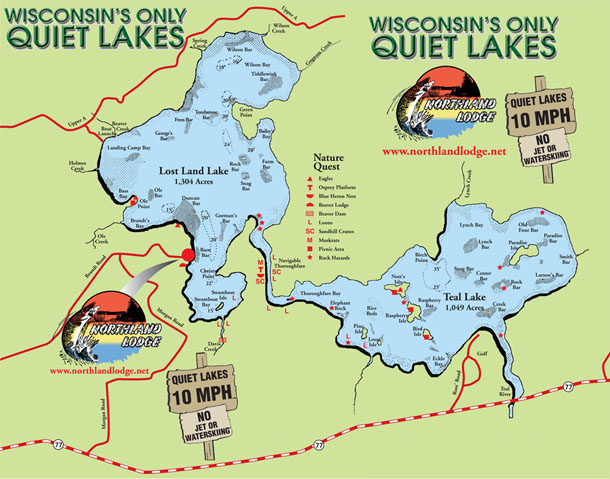 Wisconsin's Quiet Lakes Fishing Map