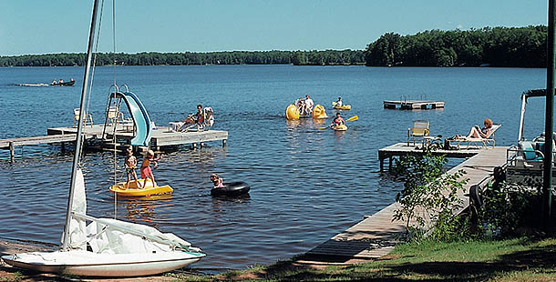 Families Playing in Water